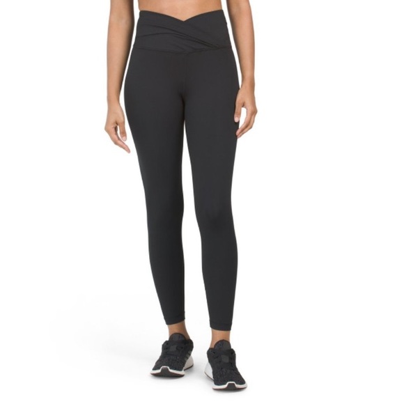 Yogalicious Lux Women’s Crosstown High Rise Ankle Tight Black Leggings - Picture 3 of 11